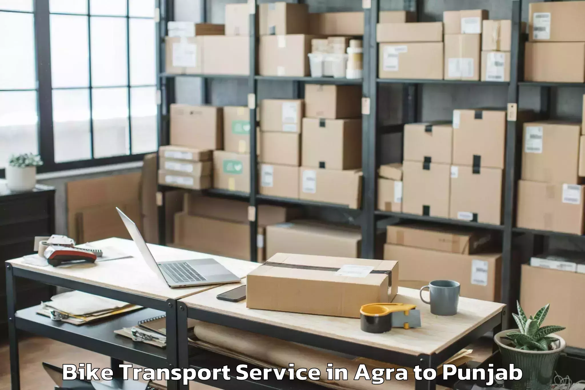 Professional Agra to Jalandhar Bike Transport